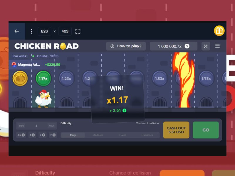 Faça as suas apostas ou jogue gratuitamente na slot Chicken Road