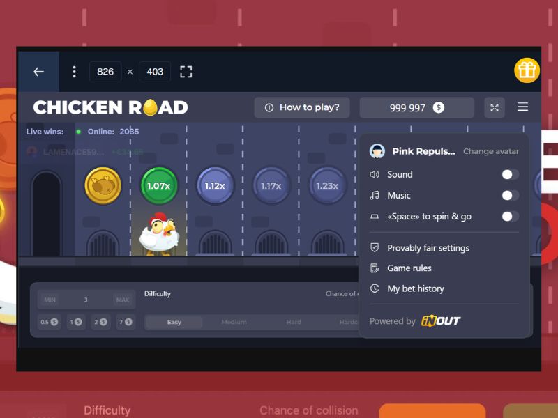 Características do Chicken Road online